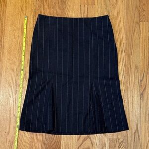 Theory Charcoal Striped Midi Skirt